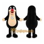 Black Mole Mascot Costume with Custom Logo