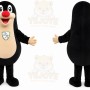 Black Mole Mascot Costume with Custom Logo