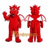 Red Dragon Mascot Costume with Custom Logo
