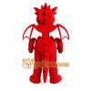 Red Dragon Mascot Costume with Custom Logo
