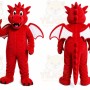 Red Dragon Mascot Costume with Custom Logo