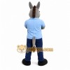 Gray Donkey Mascot Costume with Custom Logo