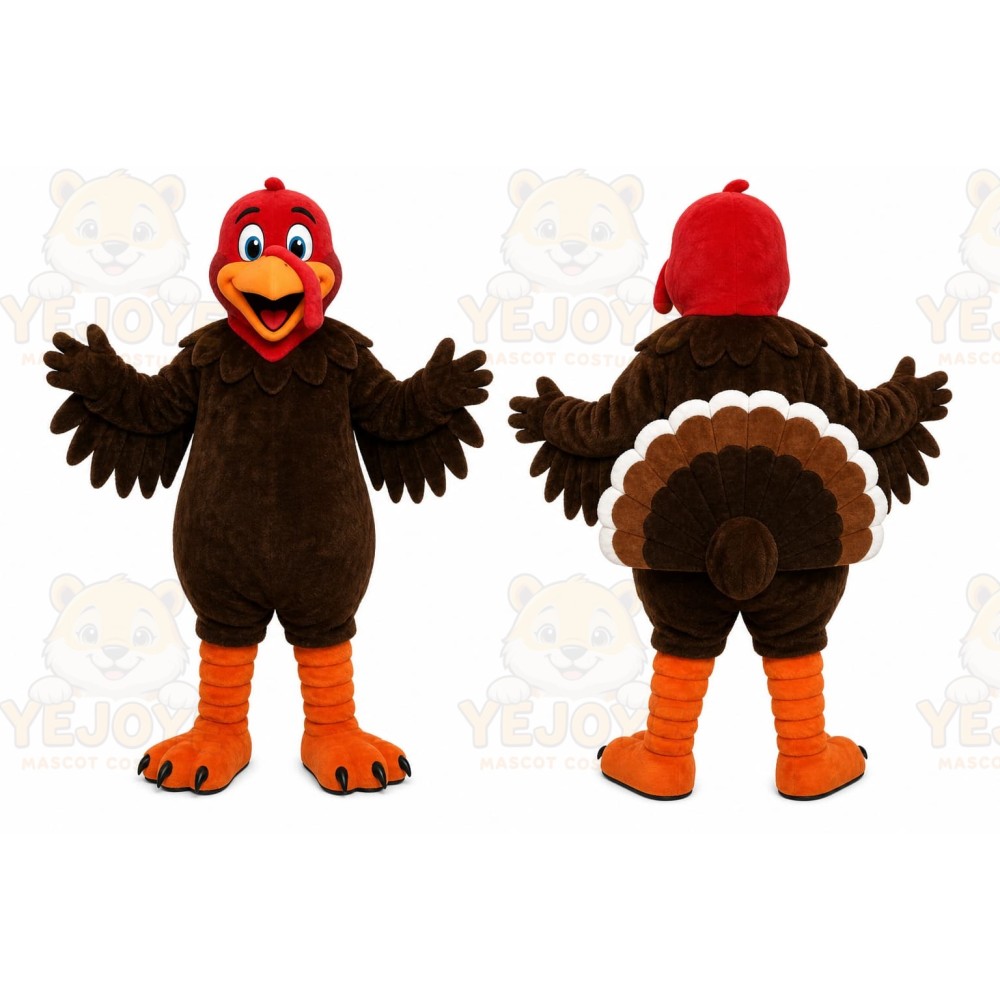 Brown Bird Mascot Costume with Custom Logo