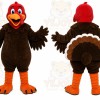Brown Bird Mascot Costume with Custom Logo