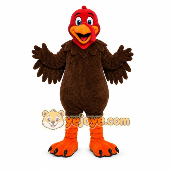 Brown Bird Mascot Costume with Custom Logo