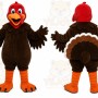 Brown Bird Mascot Costume with Custom Logo