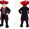 Black Roman Warrior Mascot Costume with Custom Logo