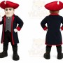 Black Roman Warrior Mascot Costume with Custom Logo