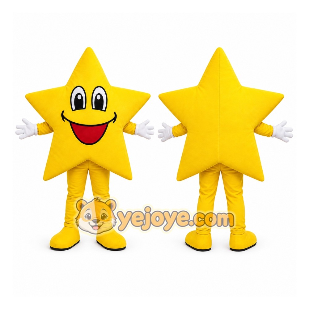 Yellow Star Mascot Costume with Custom Logo Yellow Star Mascot Costume with Custom Logo