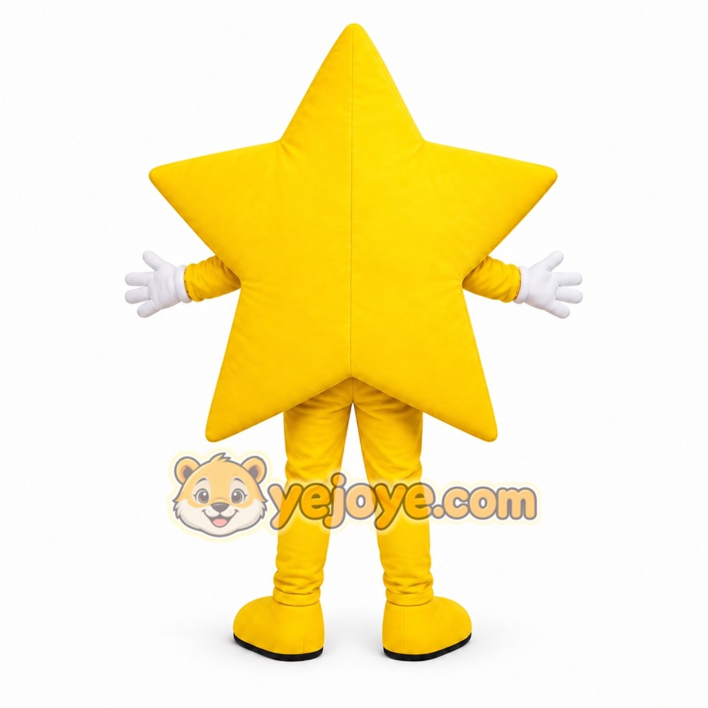 Yellow Star Mascot Costume with Custom Logo Yellow Star Mascot Costume with Custom Logo