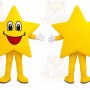Yellow Star Mascot Costume with Custom Logo