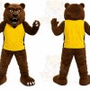 Brown Bear Mascot Costume with Custom Logo