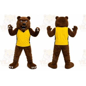 Brown Bear Mascot Costume with Custom Logo