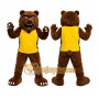 Brown Bear Mascot Costume with Custom Logo