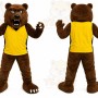 Brown Bear Mascot Costume with Custom Logo