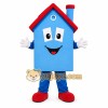 Blue House Mascot Costume with Custom Logo Blue House Mascot Costume with Custom Logo