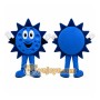 Blue Sun Mascot Costume with Custom Logo