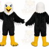 Black Eagle Mascot Costume with Custom Logo
