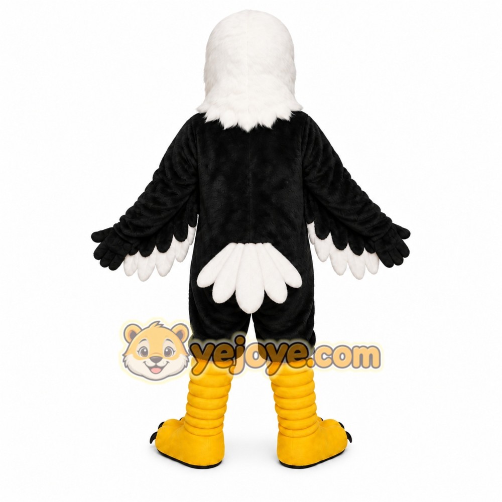 Black Eagle Mascot Costume with Custom Logo Black Eagle Mascot Costume with Custom Logo