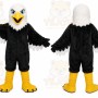 Black Eagle Mascot Costume with Custom Logo