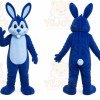Blue Rabbit Mascot Costume with Custom Logo