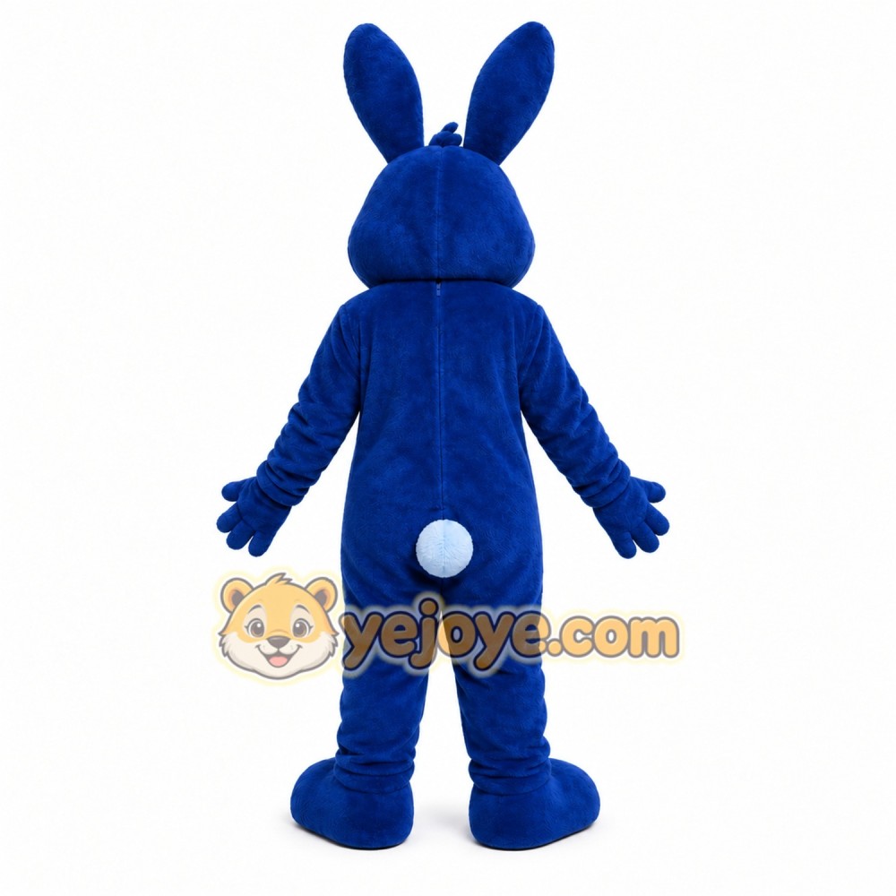 Blue Rabbit Mascot Costume with Custom Logo Blue Rabbit Mascot Costume with Custom Logo