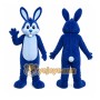 Blue Rabbit Mascot Costume with Custom Logo