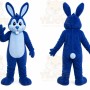 Blue Rabbit Mascot Costume with Custom Logo