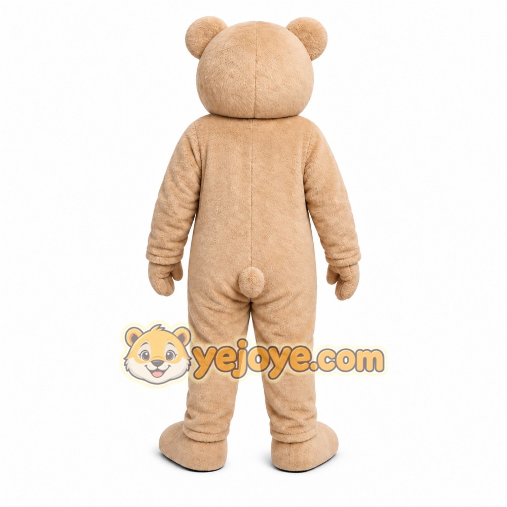 Tan Bear Mascot Costume with Custom Logo Tan Bear Mascot Costume with Custom Logo