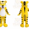 Yellow Tiger Mascot Costume with Custom Logo