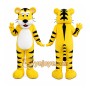 Yellow Tiger Mascot Costume with Custom Logo