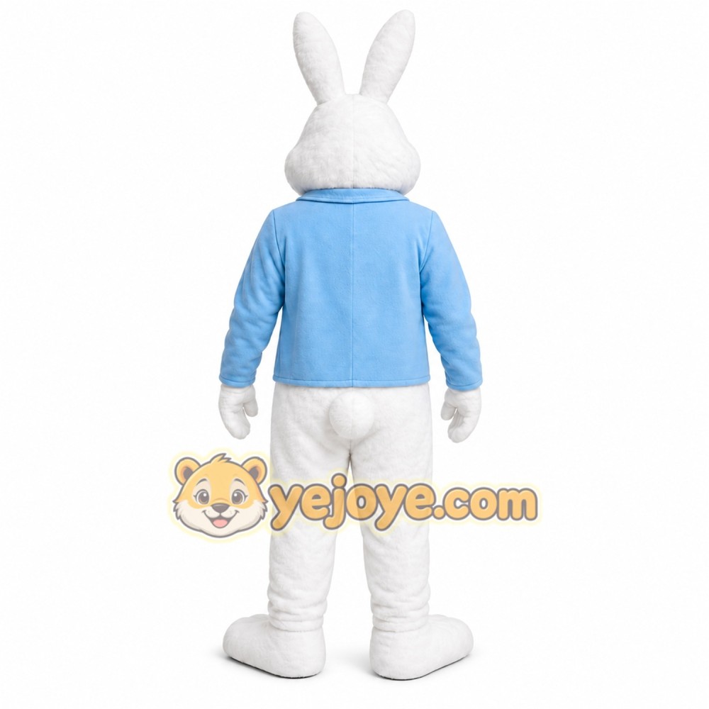 White Rabbit Mascot Costume with Custom Logo White Rabbit Mascot Costume with Custom Logo