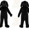 Black Dog Mascot Costume with Custom Logo