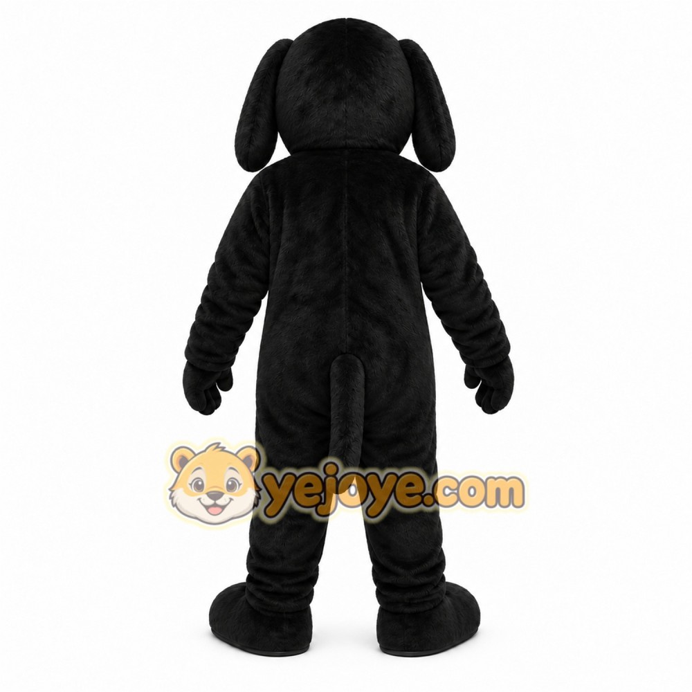 Black Dog Mascot Costume with Custom Logo Black Dog Mascot Costume with Custom Logo