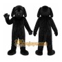 Black Dog Mascot Costume with Custom Logo