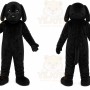 Black Dog Mascot Costume with Custom Logo