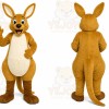 Brown Kangaroo Mascot Costume with Custom Logo