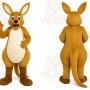 Brown Kangaroo Mascot Costume with Custom Logo