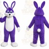 Purple Rabbit Mascot Costume with Custom Logo