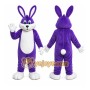 Purple Rabbit Mascot Costume with Custom Logo