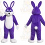 Purple Rabbit Mascot Costume with Custom Logo