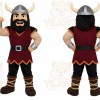 Brown Viking Mascot Costume with Custom Logo