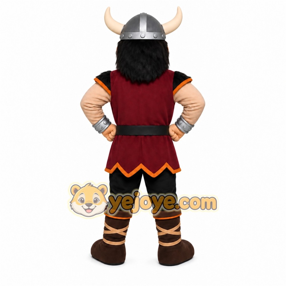 Brown Viking Mascot Costume with Custom Logo Brown Viking Mascot Costume with Custom Logo