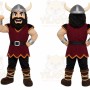 Brown Viking Mascot Costume with Custom Logo