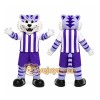 Purple Tiger Mascot Costume with Custom Logo Purple Tiger Mascot Costume with Custom Logo