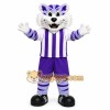 Purple Tiger Mascot Costume with Custom Logo Purple Tiger Mascot Costume with Custom Logo
