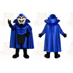 Blue Devil Mascot Costume with Custom Logo