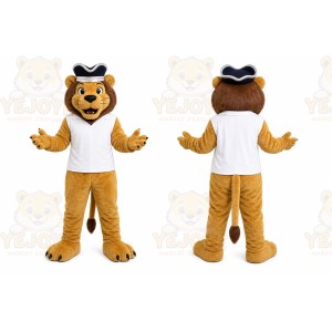 Brown Lion Mascot Costume with Custom Logo