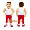 Red Human Mascot Costume with Custom Logo