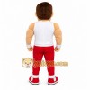 Red Human Mascot Costume with Custom Logo